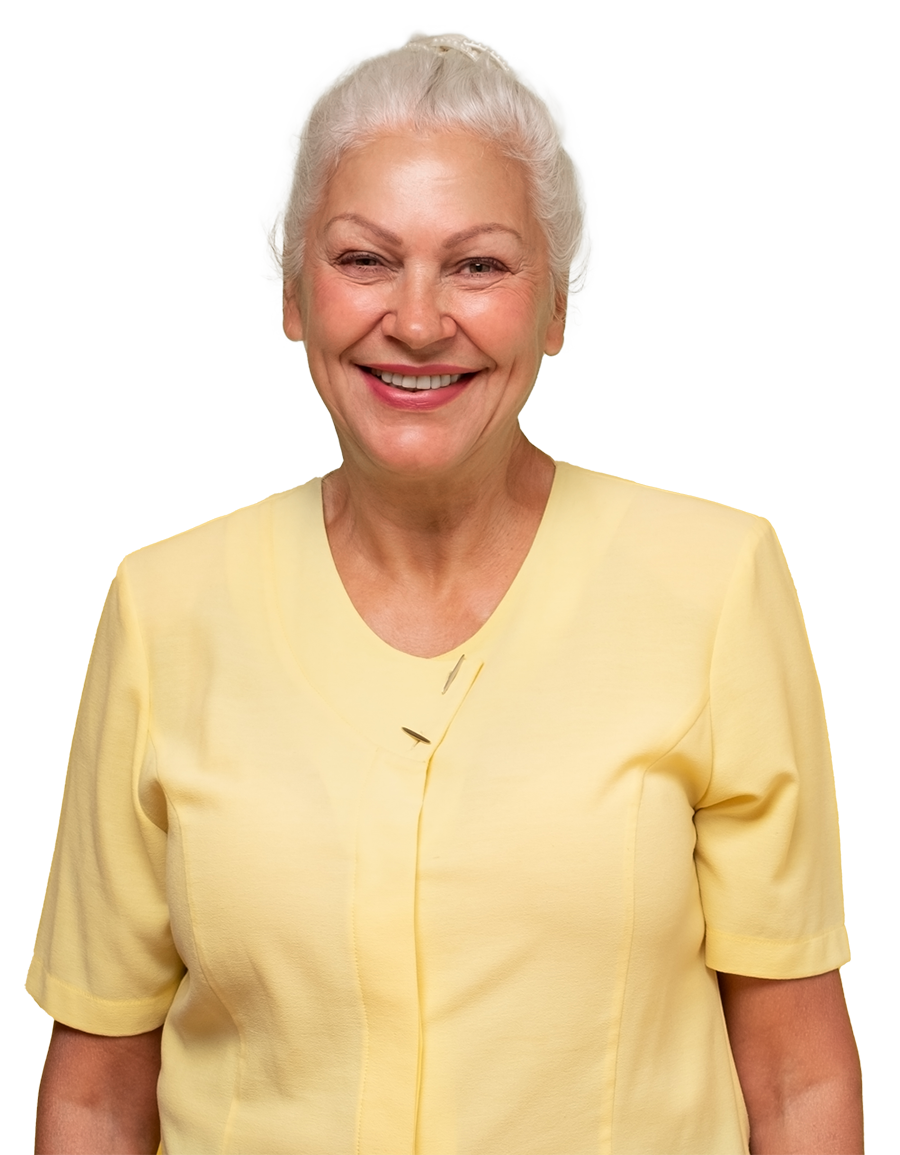 Smiling older woman whose finances are professionally managed