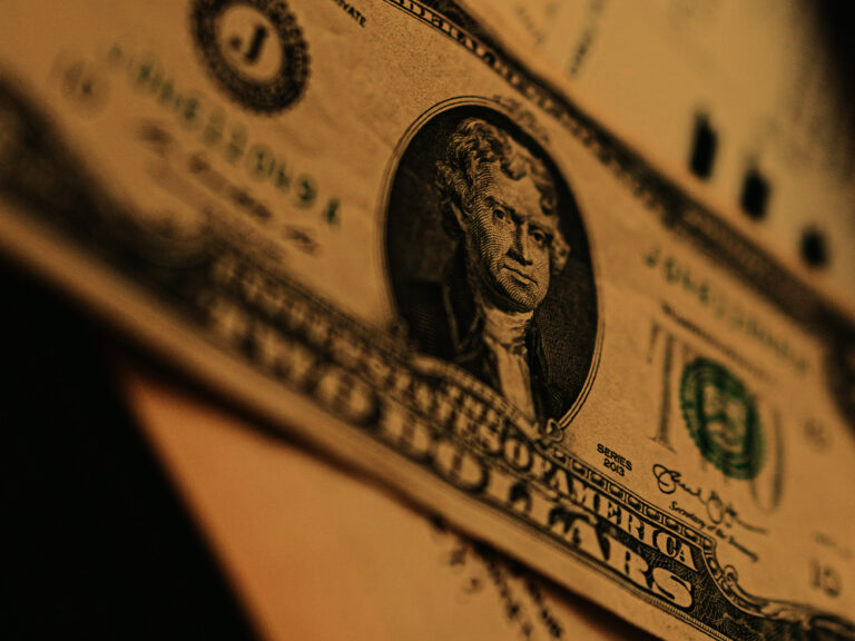 Close shot of United States Dollars.